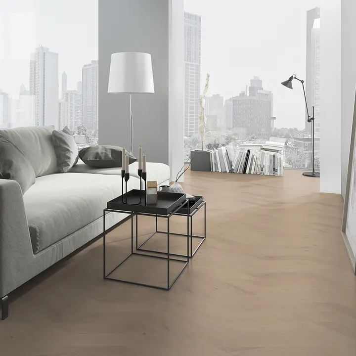 Woonkamer met een Belakos pvc vloer uit de Palazzo serie